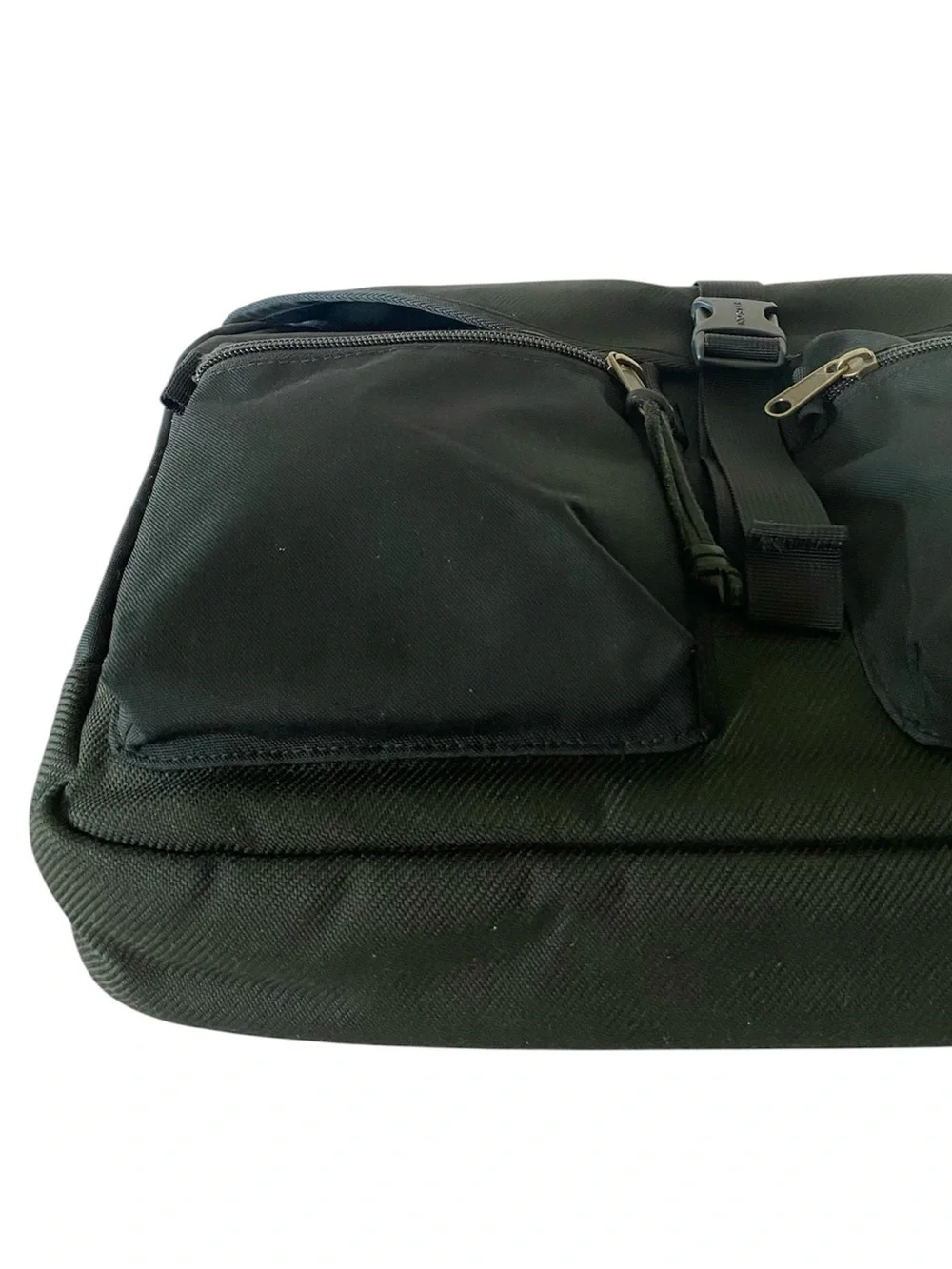 Filson Black Messenger Bag with Front Pockets